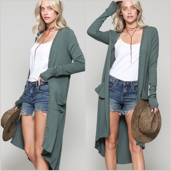 Des Feli Sweaters - Long Button Down Duster